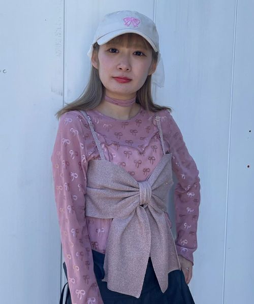 RIBBON SHEER CHOKER TOPS | Candy Stripper（キャンディ ストリッパー