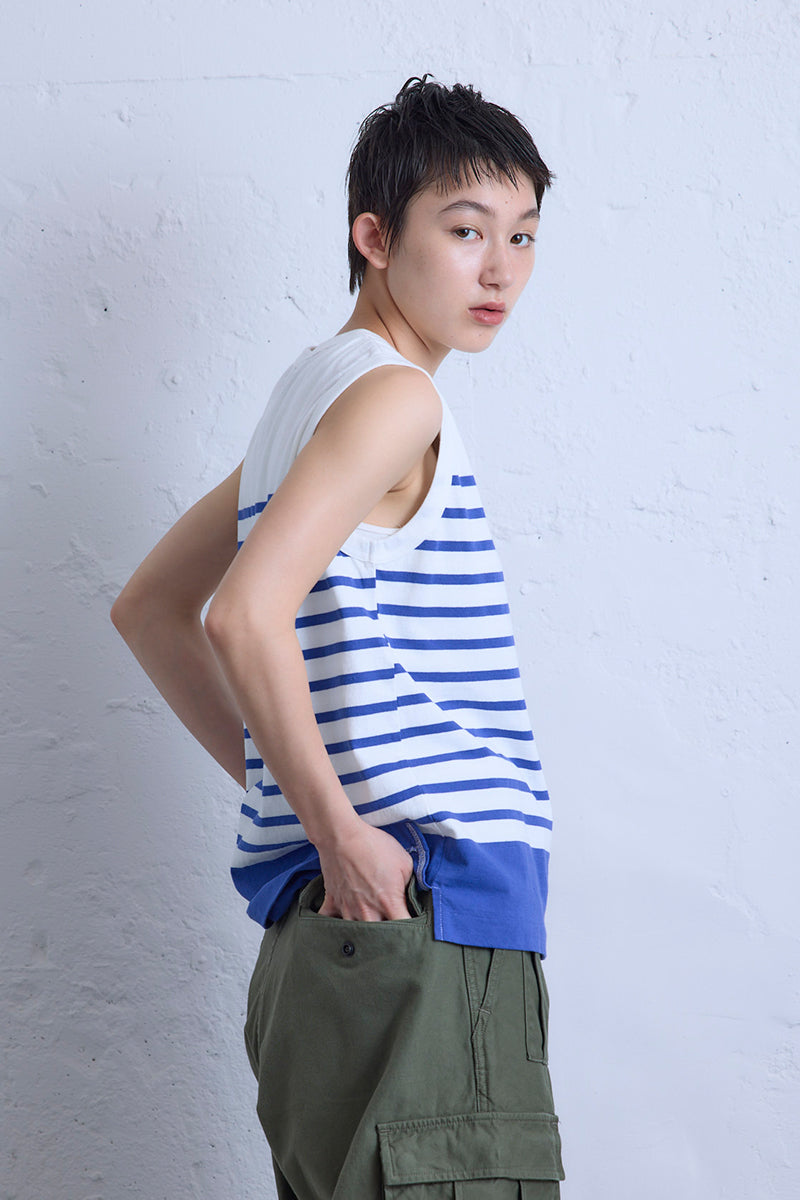 ナイジェル・ケーボン】WOMAN / 5.6ozタンクトップ ボーダー / 5.6oz