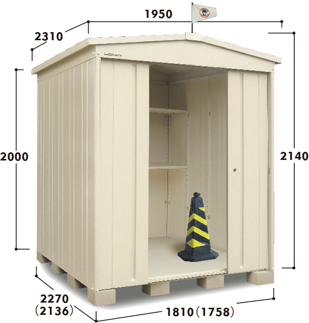 MN MN-DD1822 幅195cm×奥行231cmサイズ|マツモト物置の物置・倉庫