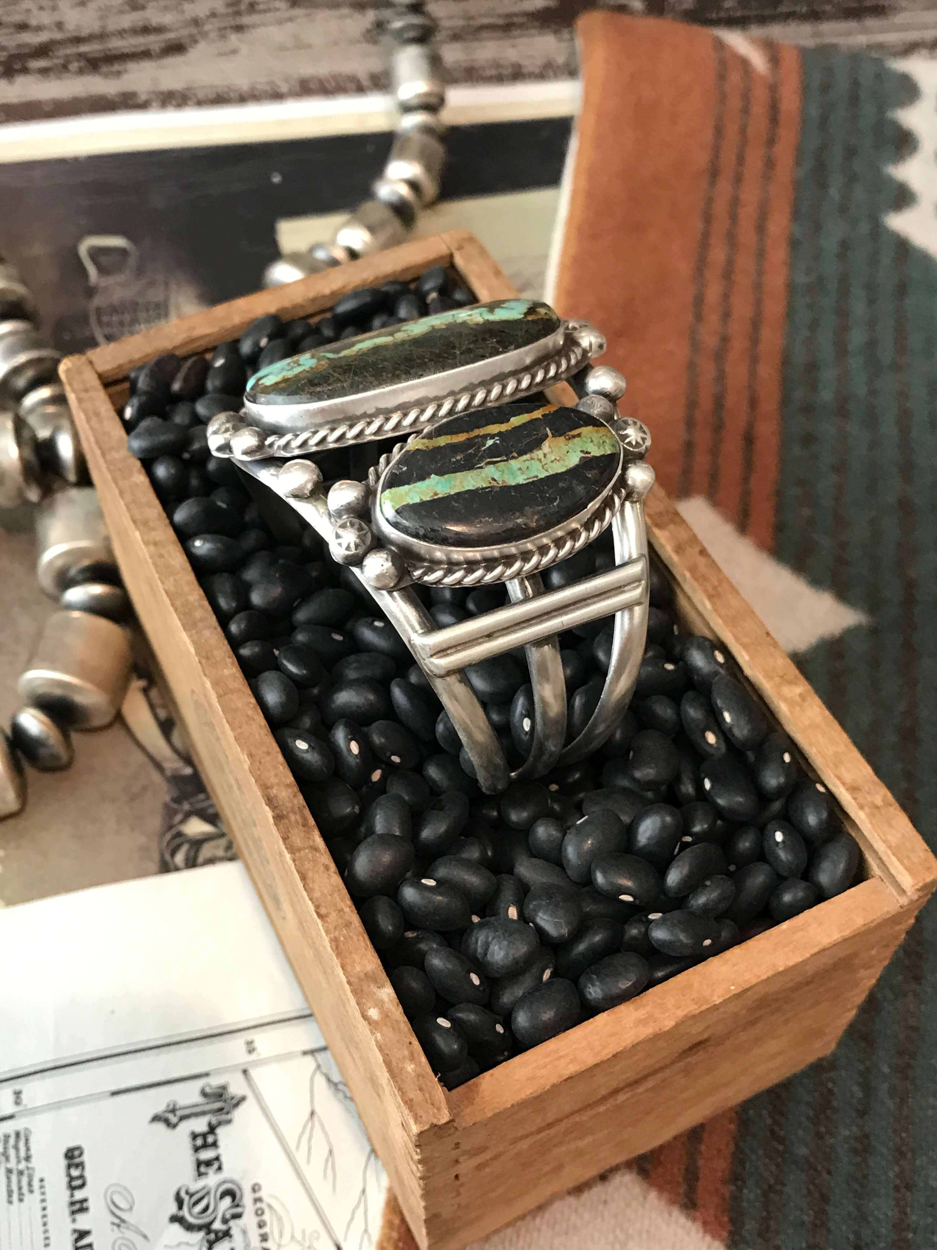 Turquoise Black Jack Cuff | Calli Co. Silver | Fort Worth, TX