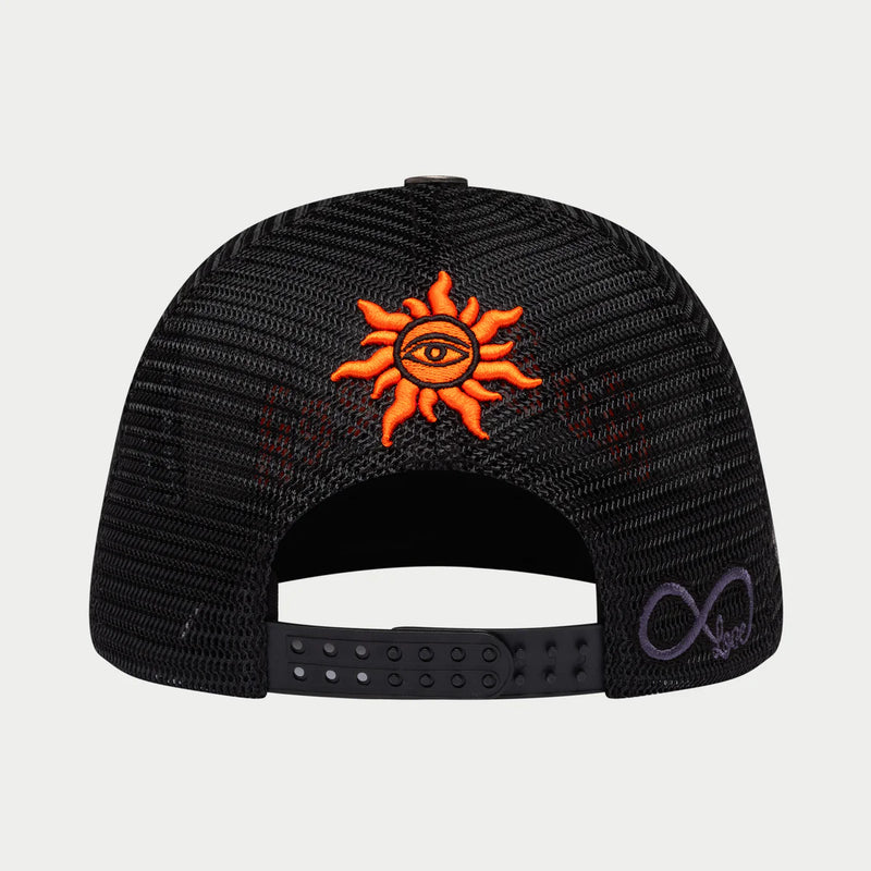 GODSPEED Forever Green and Black Trucker Orange logo Snap Back