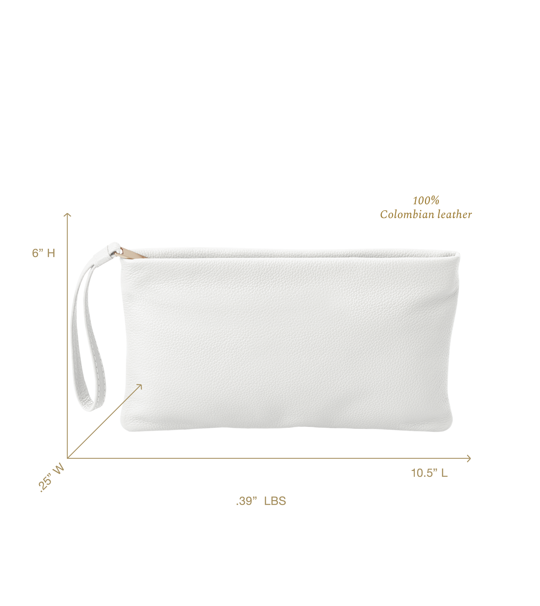 Alexis Pearl White Leather Clutch Bag | Capricho Aspen