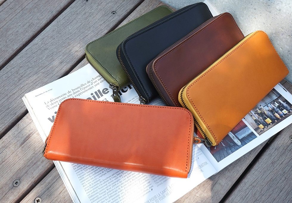 ジーンズ（栃木レザー）/ラウンドファスナー長財布 selectシリーズ