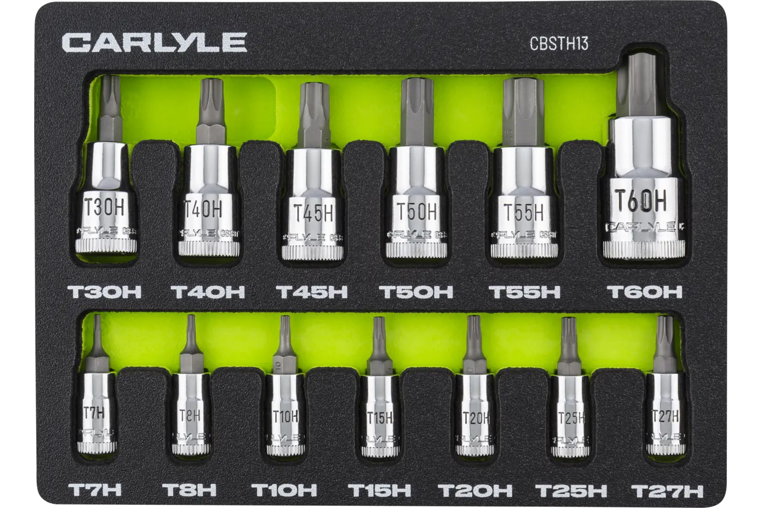 Multi-Drive Standard Depth Torx/Star Bit Chrome Socket Sets