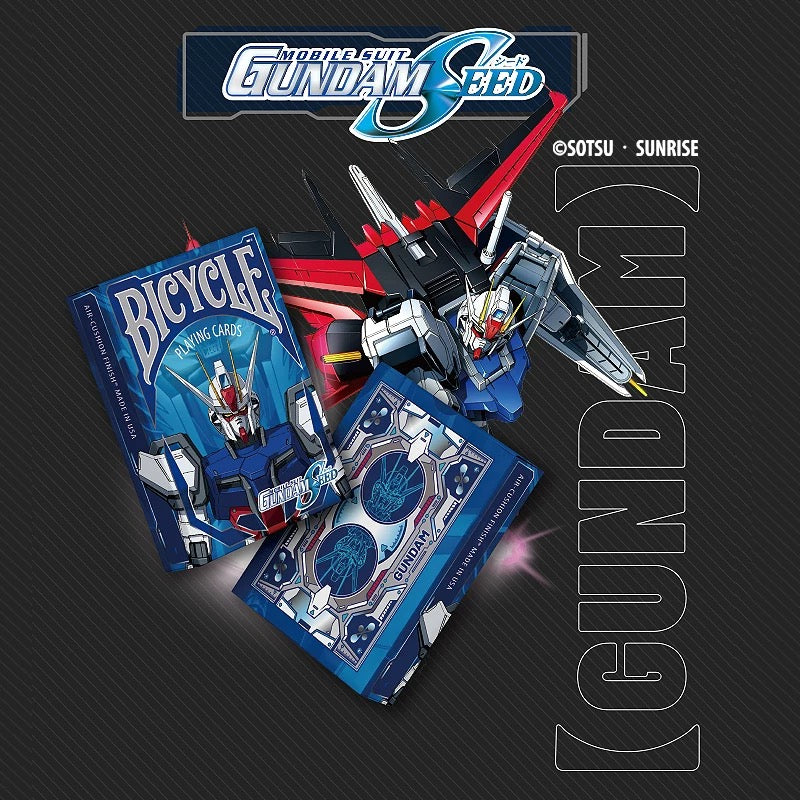 Bicycle Gundam Seed 00 UC Unicorn 4-decks collection in acrylic