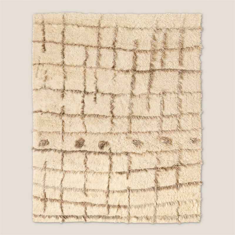 Madeo Handwoven Warm White New Zealand Wool Area Rug 8'X10' +