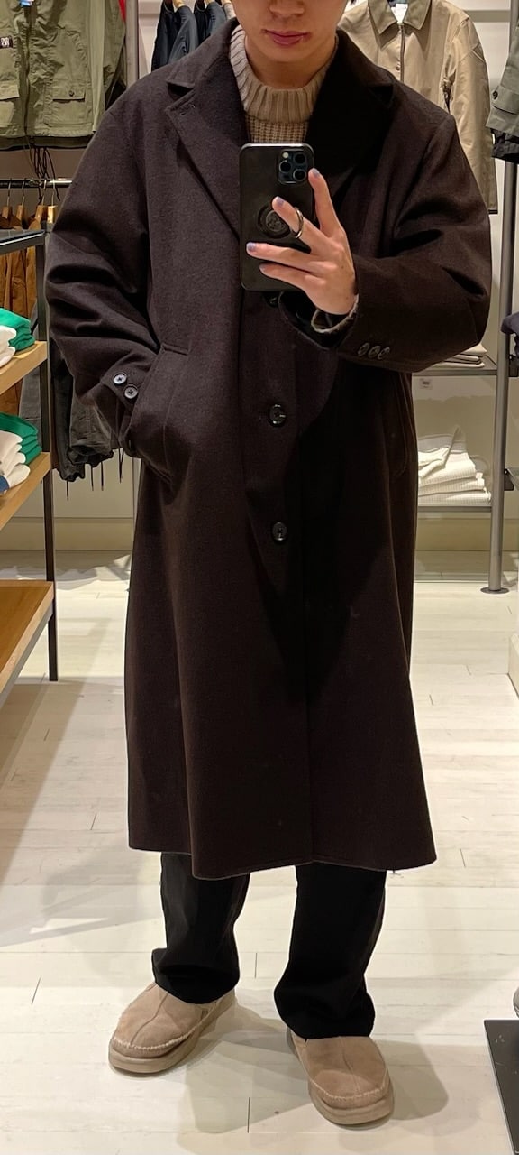 防風 タスマニアウールブレンドメルトン チェスターコート 22AW