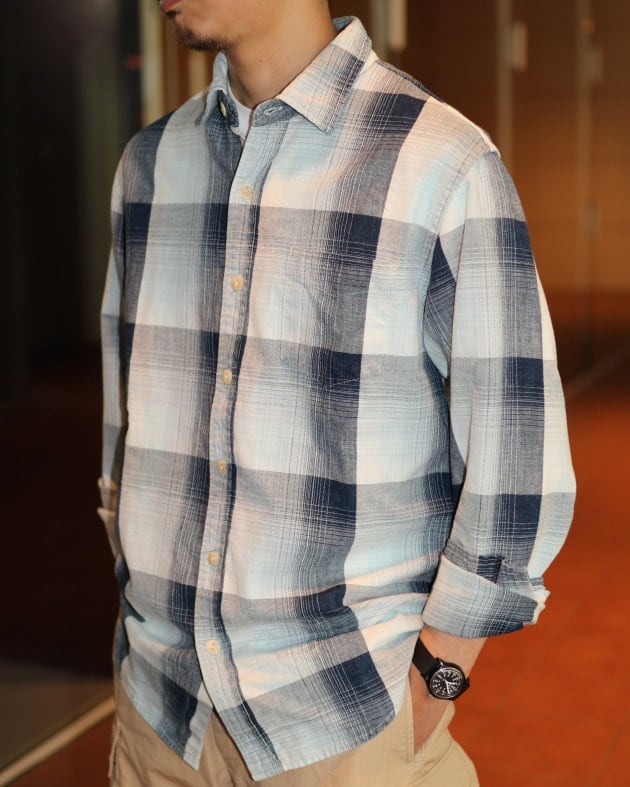 REMI RELIEF × BEAMS PLUS 〜INDIGO CHECK SHIRT〜｜BEAMS PLUS