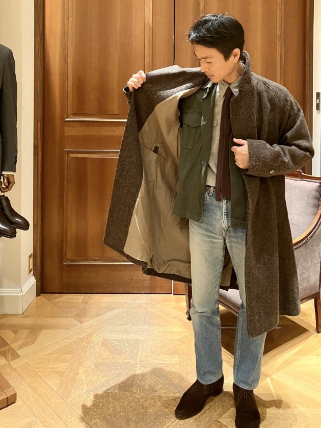 BEAMS F＞HARRIS TWEED バルカラーコート｜BEAMS F（ビームスF）｜BEAMS