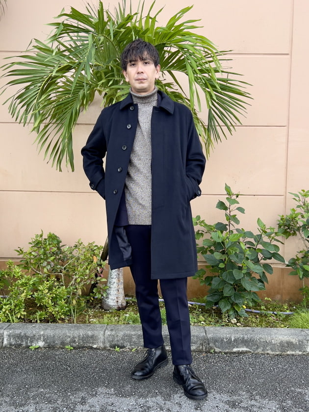 カシミヤブレンド】至高のウールメルトンステンカラーコート