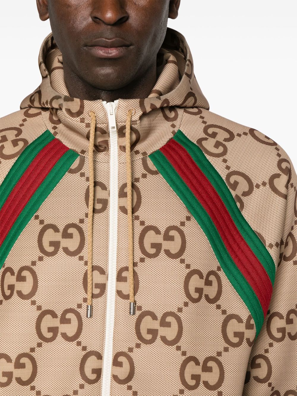 Gucci GGパターン フーデッドジャケット | ブラウン | FARFETCH JP