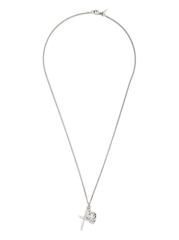 Emanuele Bicocchi Cross And Arabesque ハートペンダント | シルバー