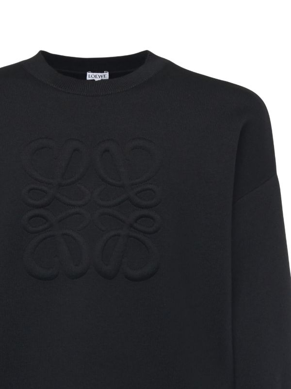 LOEWE anagram-logo wool-blend Sweater | Black | FARFETCH