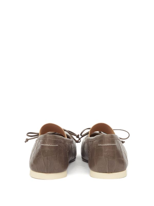 MM6 Maison Margiela クロコエンボス フラットシューズ | ブラウン