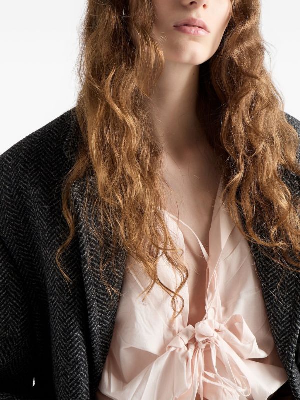 Prada レースアップ シャツ | ピンク | FARFETCH JP