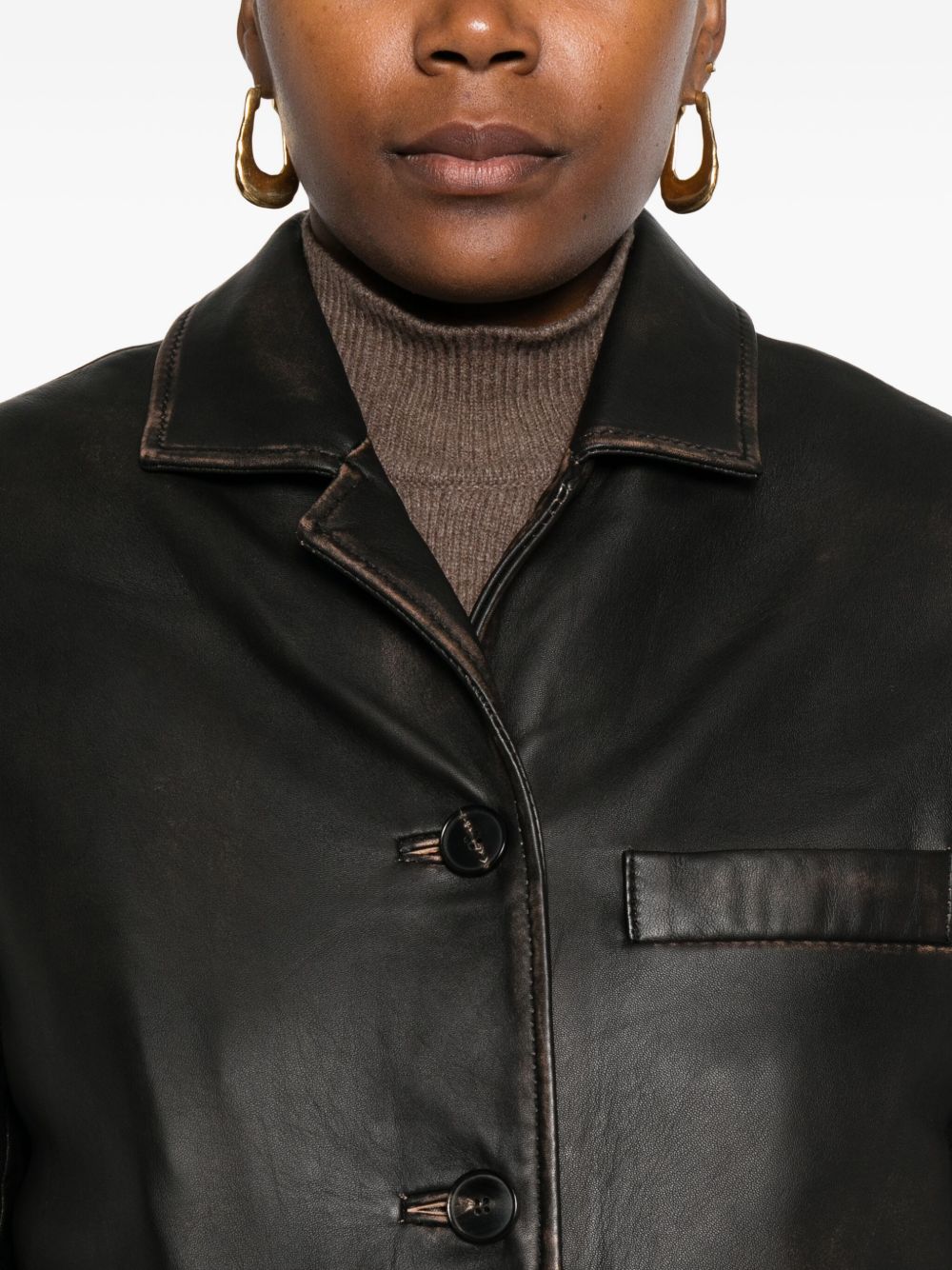 Tela ボタン レザーコート | ブラック | FARFETCH JP