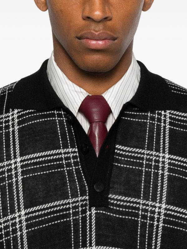 Ernest W. Baker Checked Polo Shirt | Black | FARFETCH TW