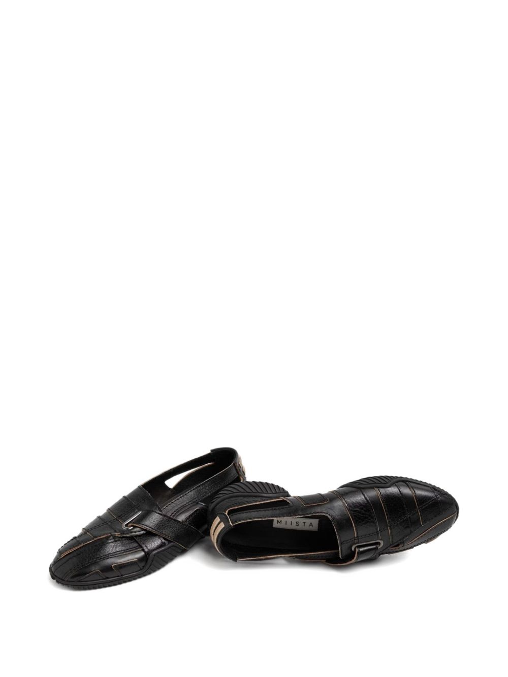 Miista レザーフラットシューズ | ブラック | FARFETCH JP