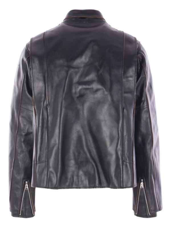 Sacai レザージャケット | ブラック | FARFETCH JP