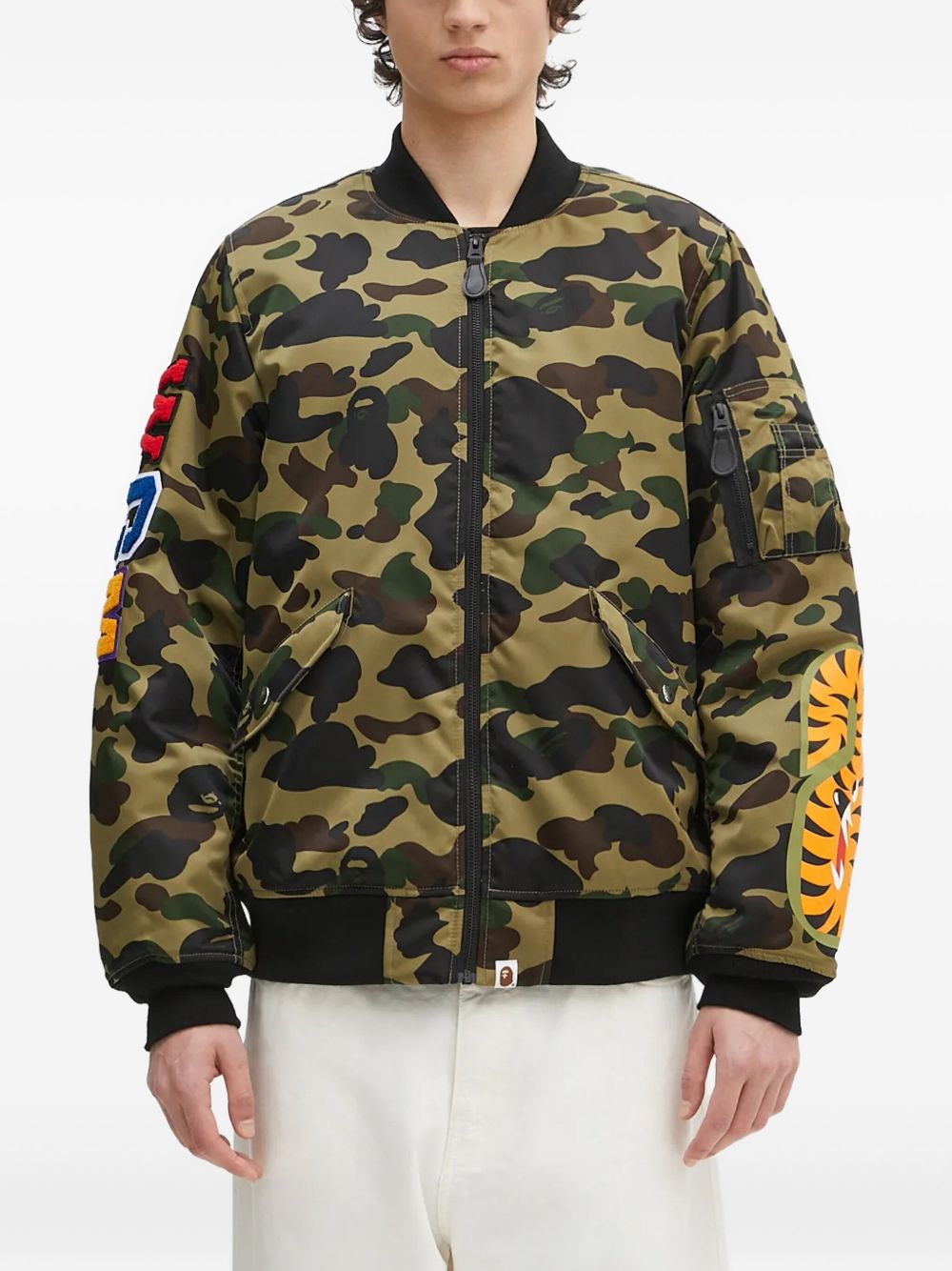 A BATHING APE® 1st Camo Shark Ma-1 Embroidered Bomber Jacket
