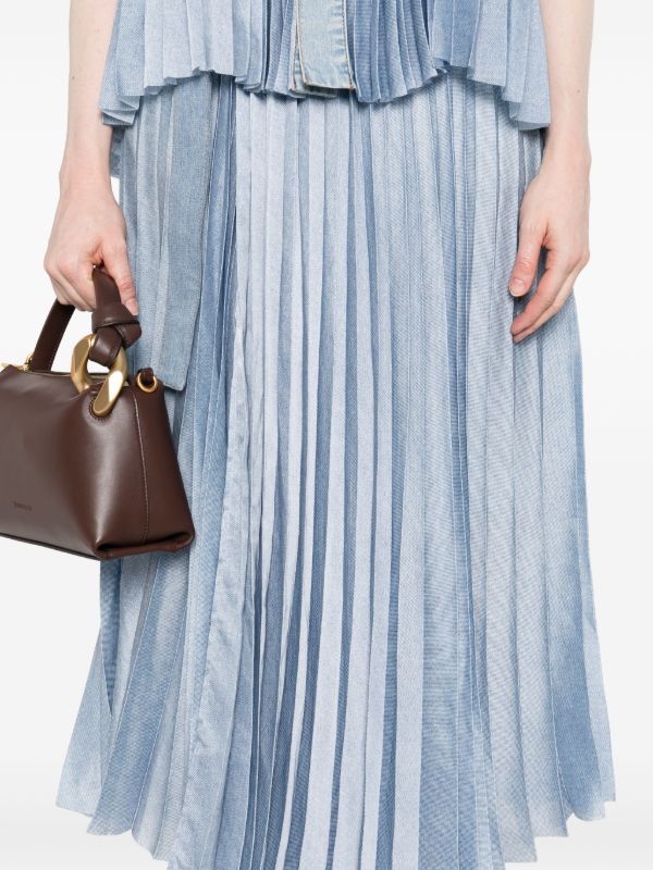 Sacai プリーツ デニムスカート | ブルー | FARFETCH JP
