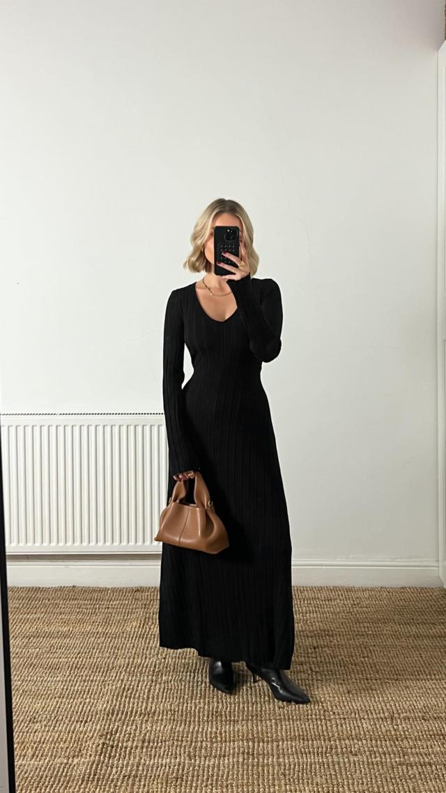 Piper Tie Midaxi Dress - Black – Pretty Lavish