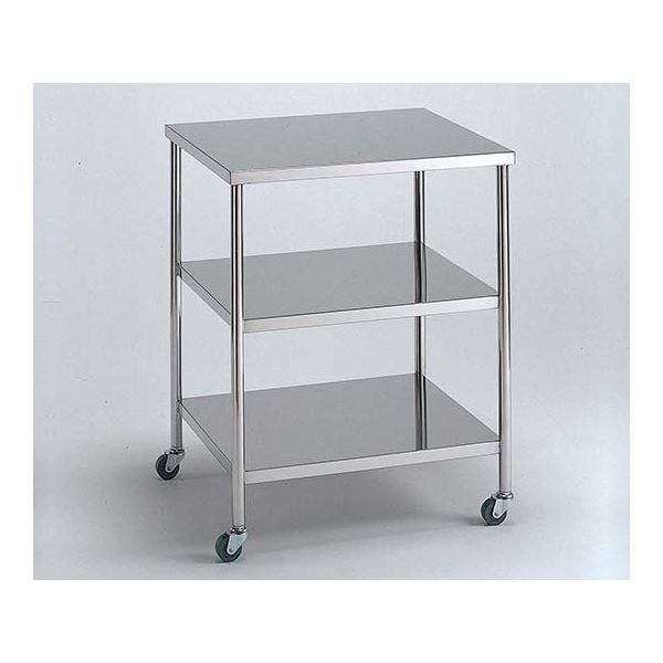 柏ステンレス工業 ステンレスワゴン 機械卓子L (枠無) 3段 ステンレス