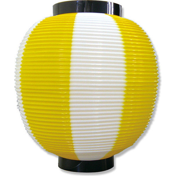 ケース販売】ポリ提灯 ストライプカラーちょうちん 8878 九寸丸 黄白