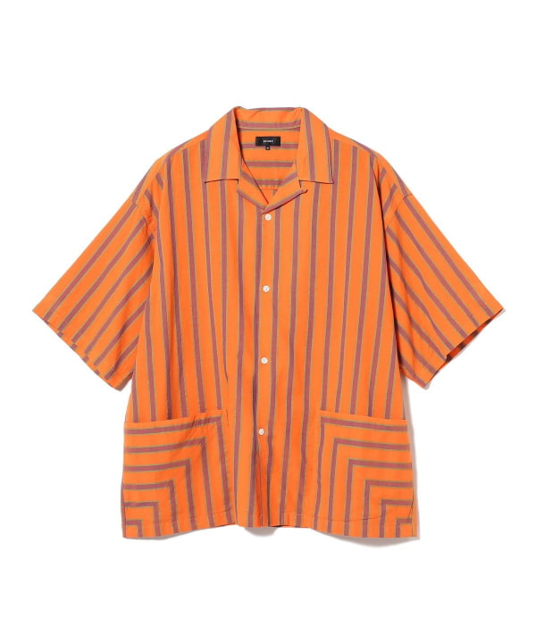 BEAMS（ビームス）ストライプ オープンカラー シャツ（シャツ