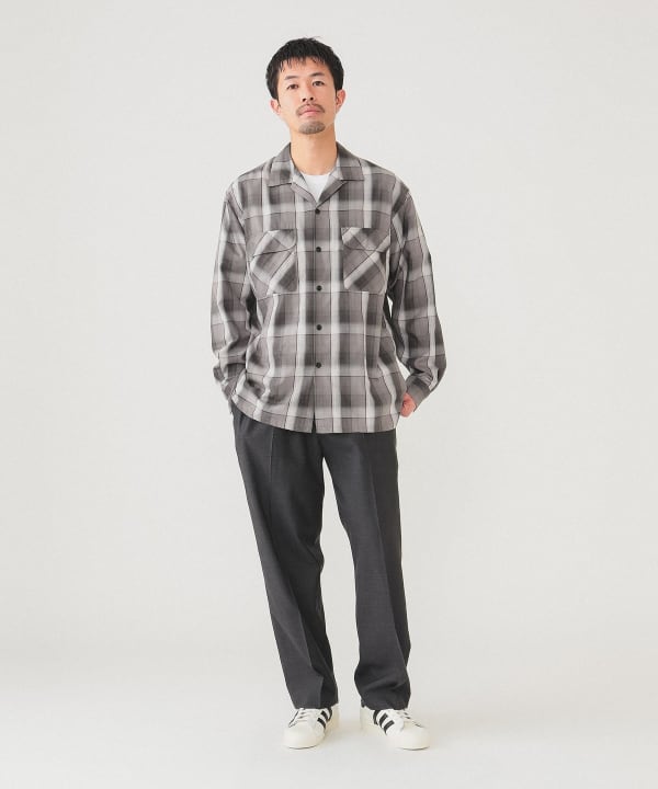 BEAMS（ビームス）オンブレチェック オープンカラー シャツ（シャツ