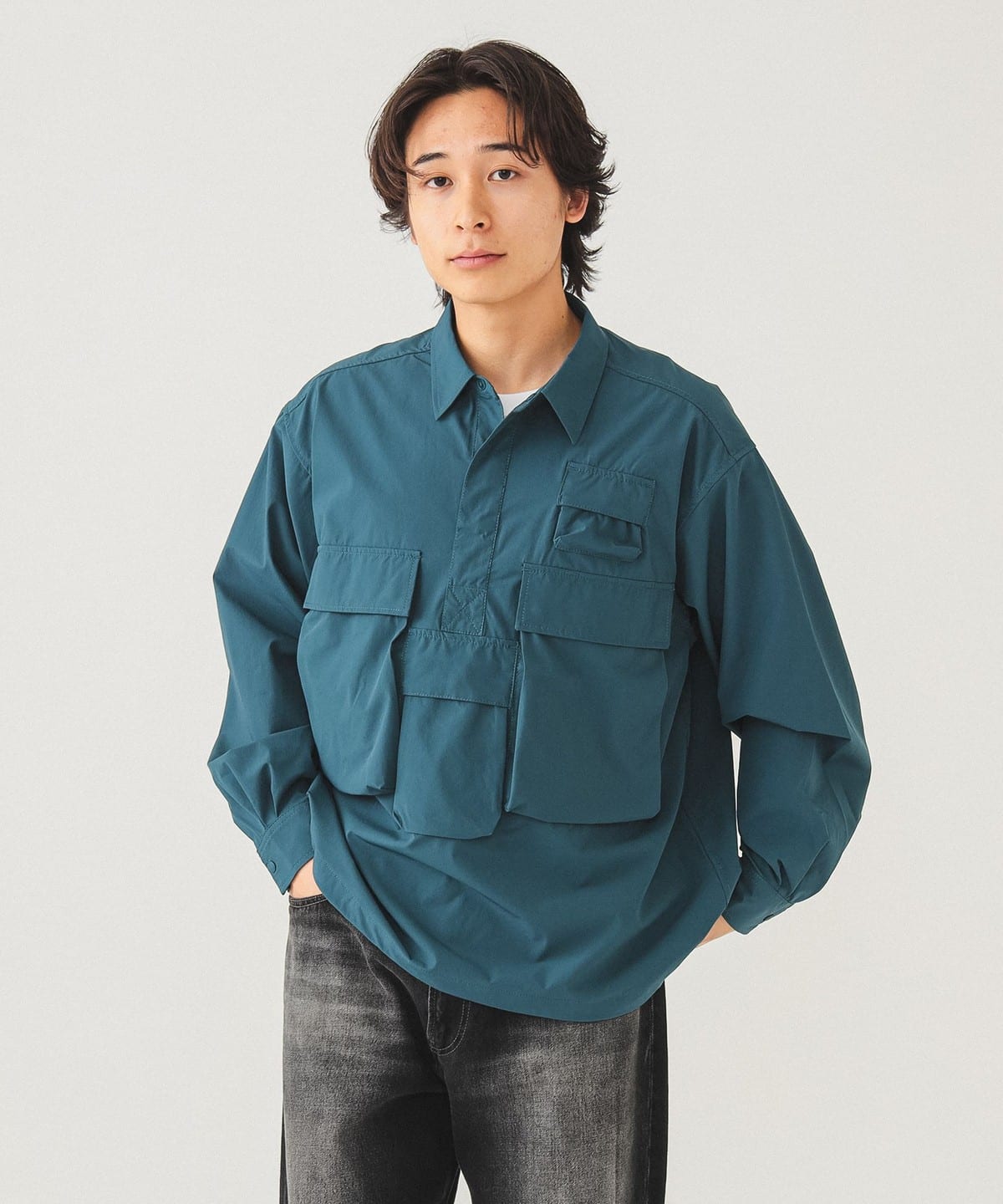 BEAMS（ビームス）撥水 アクション プルオーバーシャツ（シャツ