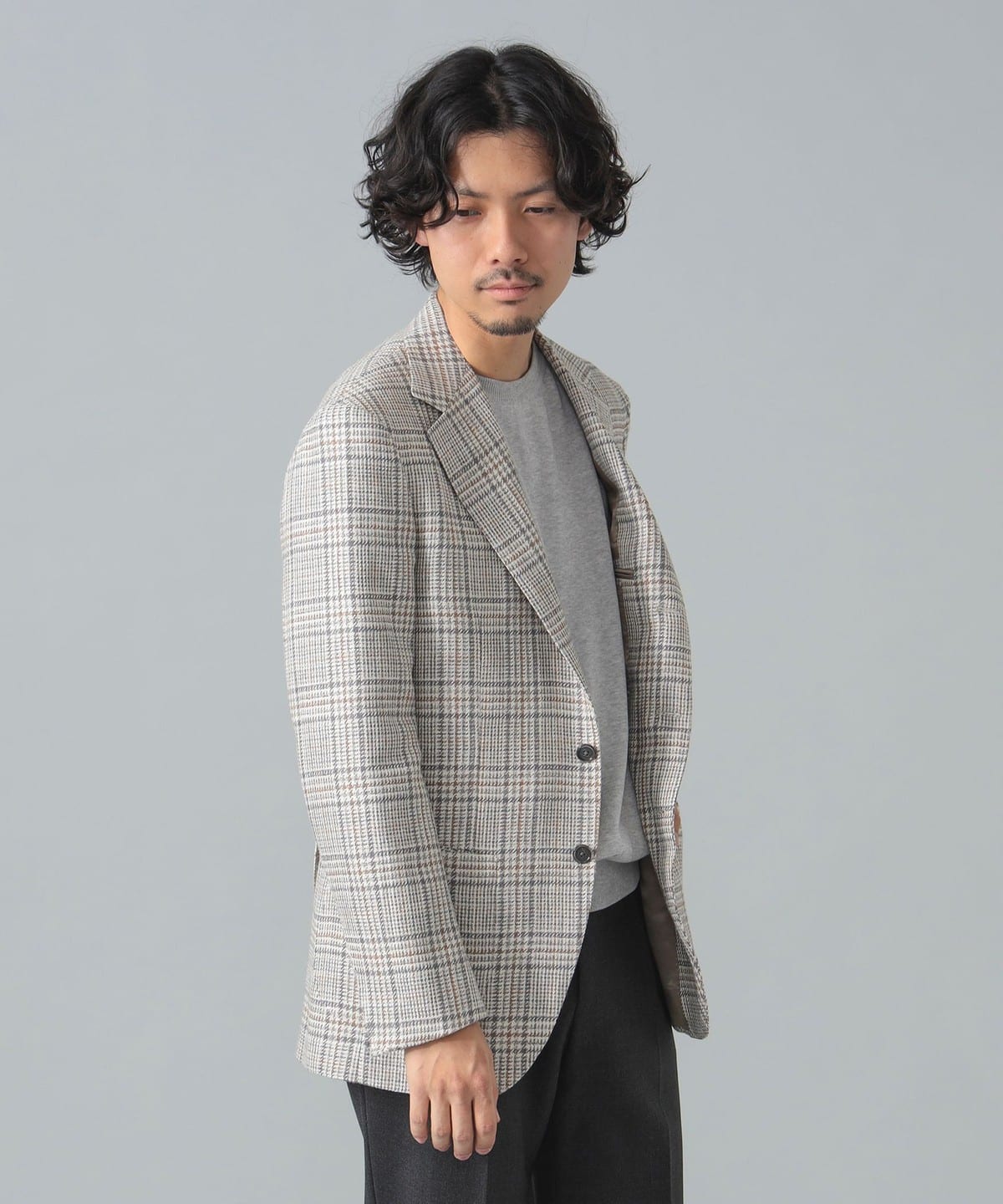 BEAMS F（ビームスF）FERLA ミックスファブリック グレンチェック