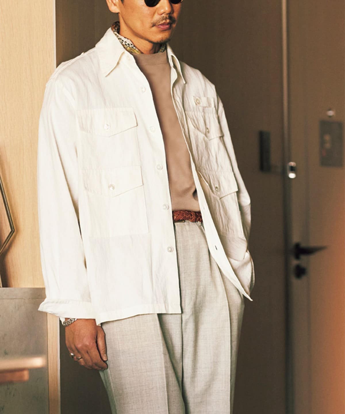 BEAMS F（ビームスF）【別注】WOOLRICH / サファリ シャツジャケット