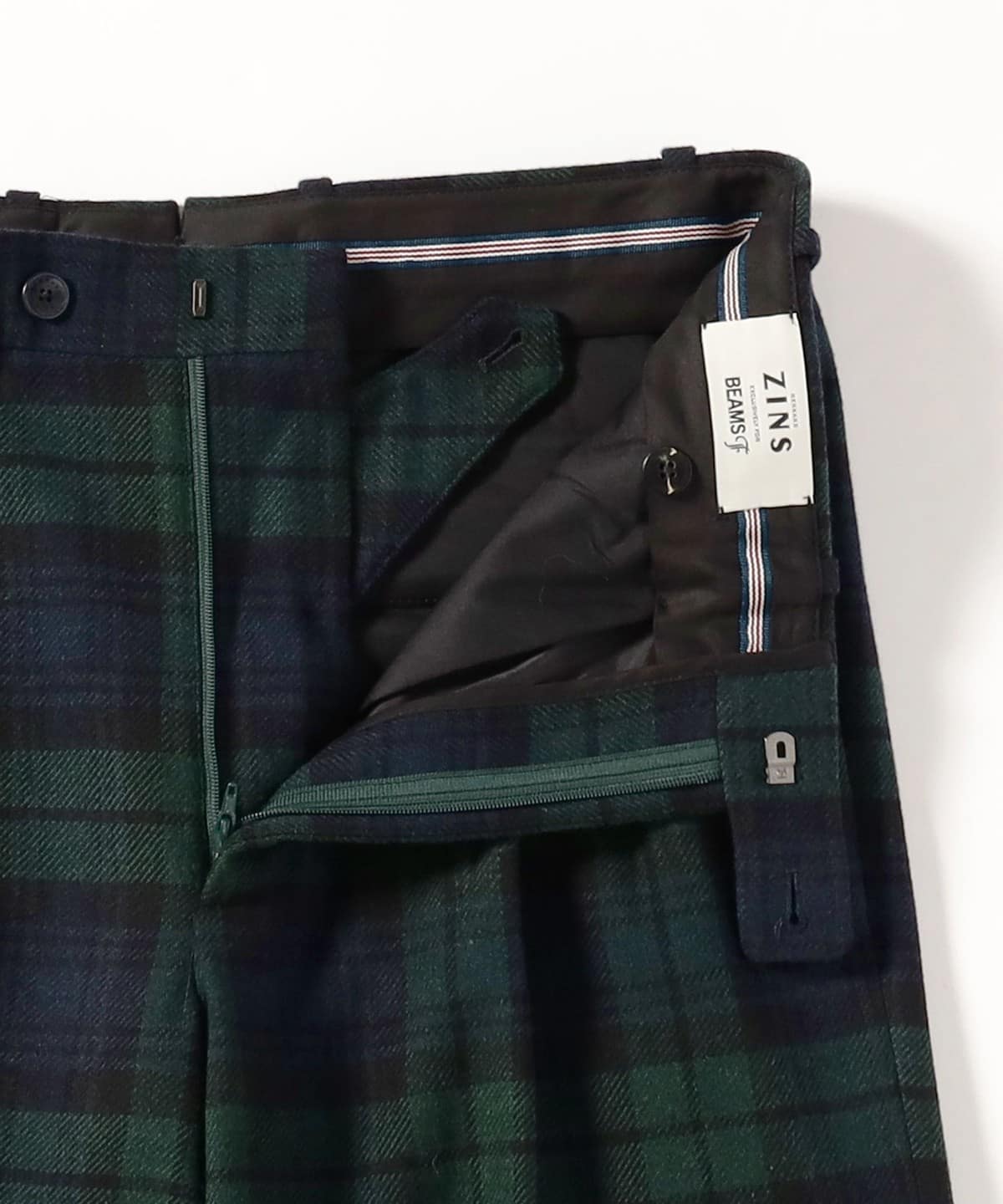 BEAMS F（ビームスF）BERNARD ZINS / BAC ブラックウォッチ 2プリーツ