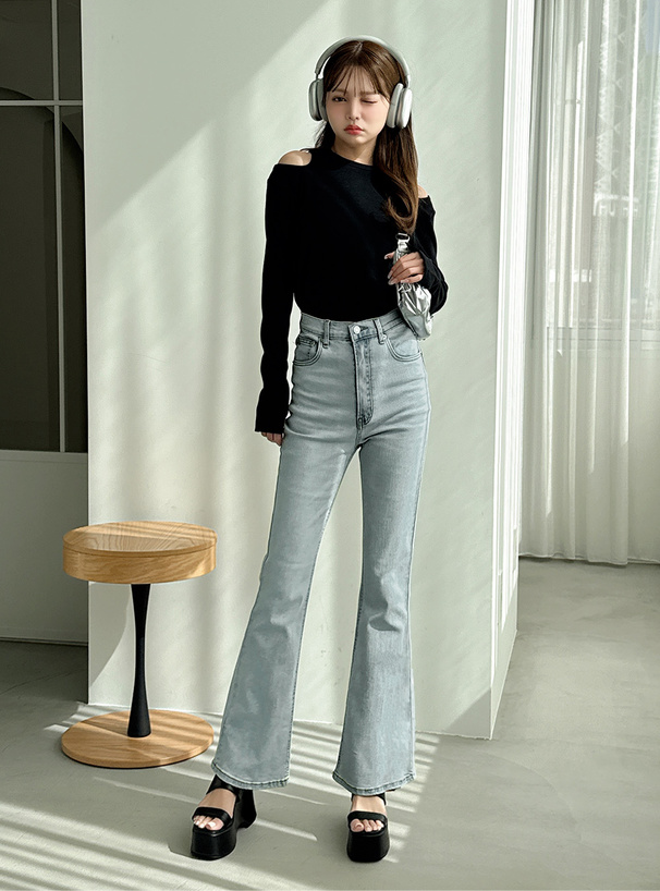 フリージアハイウエストフレアデニムパンツ[cu522] | レディース