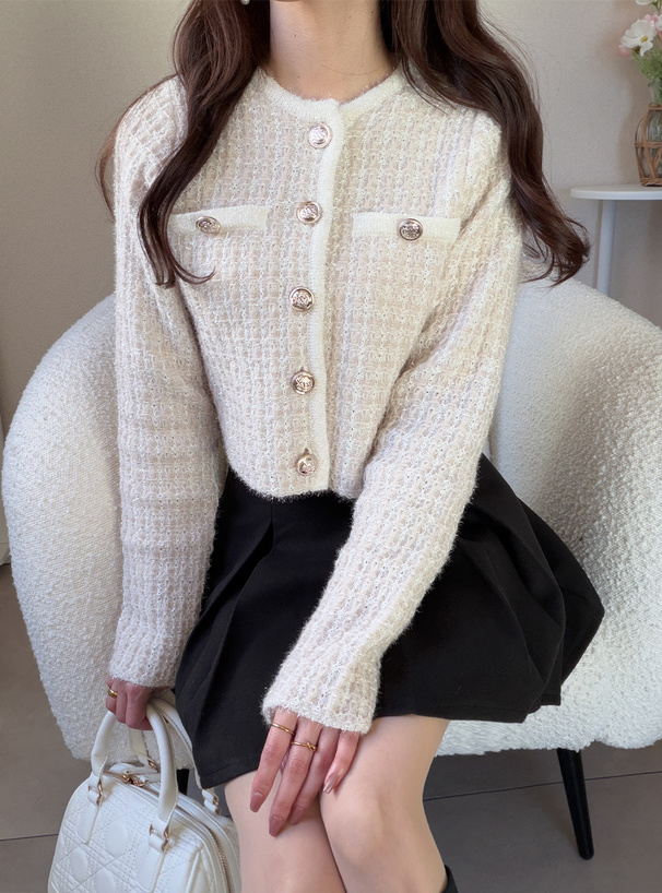 ラメツイードニットカーディガン[an1700] | レディースファッション