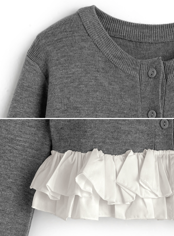 フリルドッキングニットカーディガン[an1835] | レディース