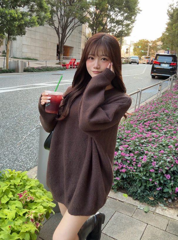 モヘヤタッチオーバーニットトップス[an1238] | レディース