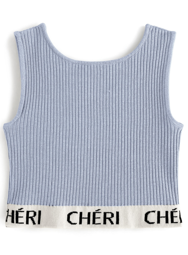 ロゴクロップド丈ニットタンクトップ[an1377] | レディース