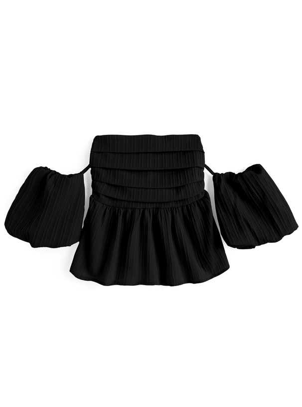 オフショルダープリーツフリルトップス[ac2536] | レディース