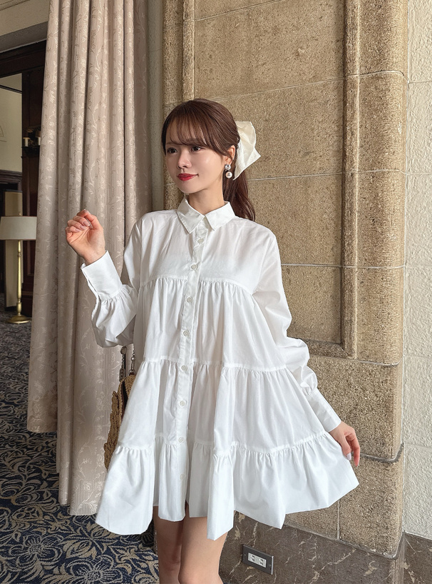 ティアードシャツミニワンピース[ai162] | レディースファッション通販