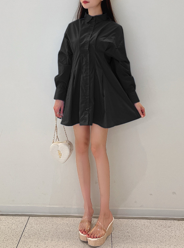 バックレースアップタックシャツミニワンピース[ai118] | レディース
