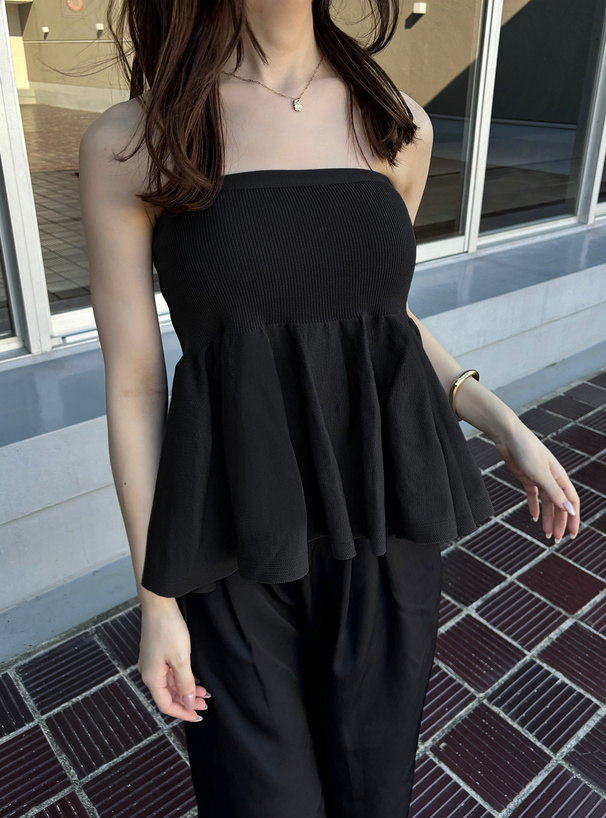 2Wayペプラムニットベアトップ[dh1316] | レディースファッション通販