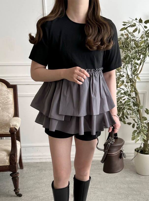 アシンメトリーフリルブラウス[dk1149] | レディースファッション通販