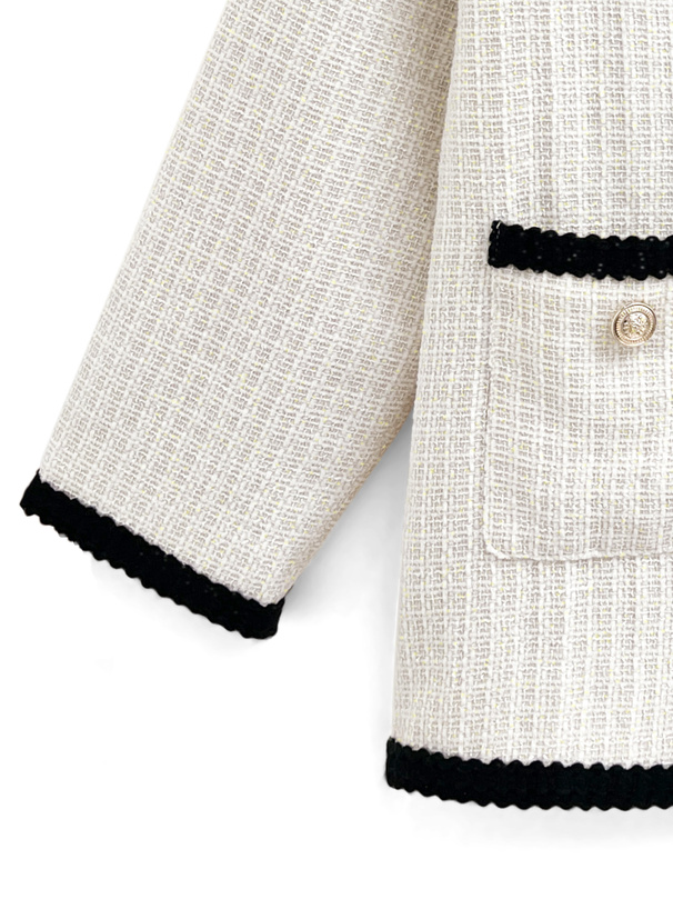 モールツイードノーカラービッグジャケット[dk1320] | レディース