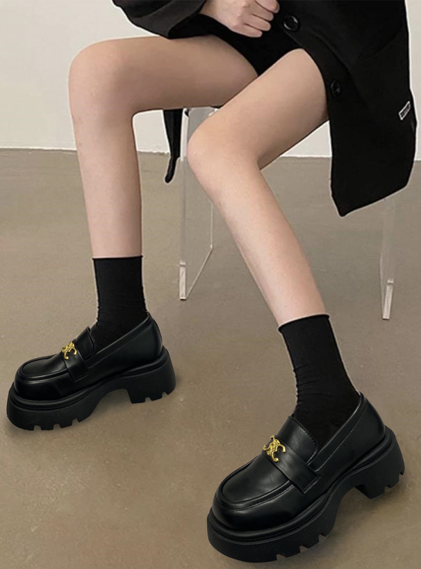 モノグラムプレート厚底ローファー[fa035] | レディースファッション