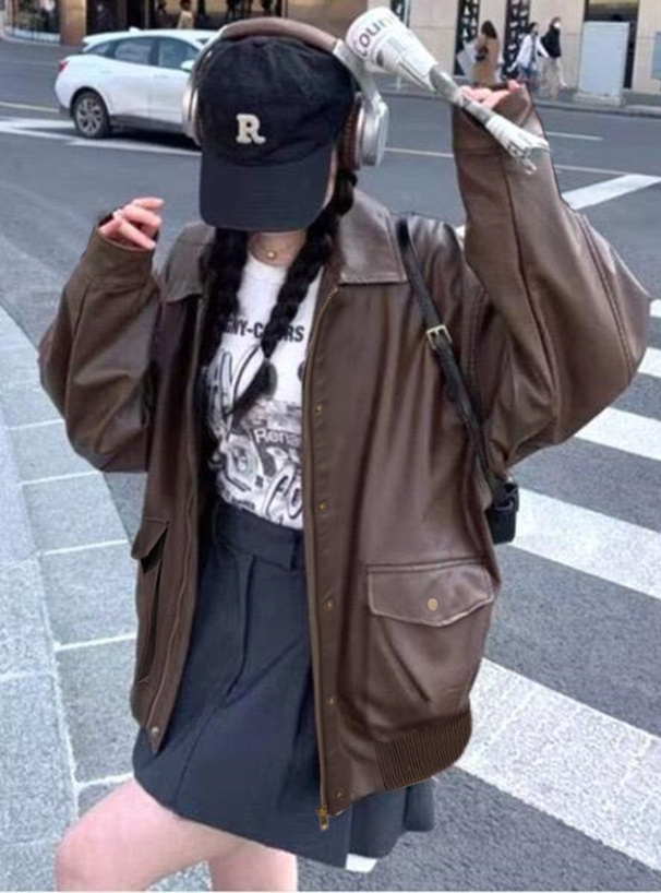 ビッグポケットレザージャケット[kd96] | レディースファッション通販