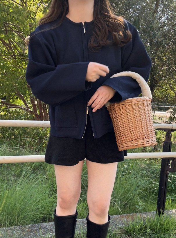 ダブルジップポケットニットカーディガン[kz471] | レディース