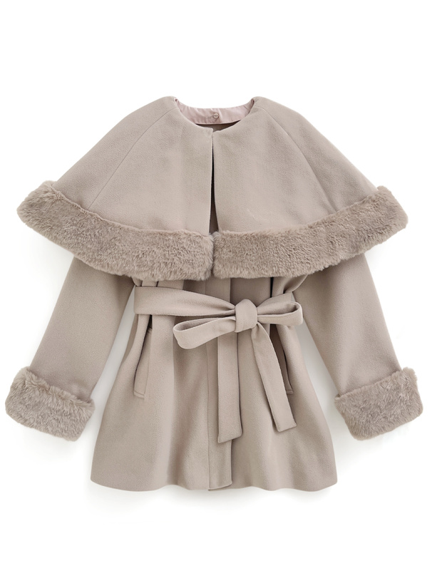 マルチWayファーケープ付きショート丈コート[kz573] | レディース