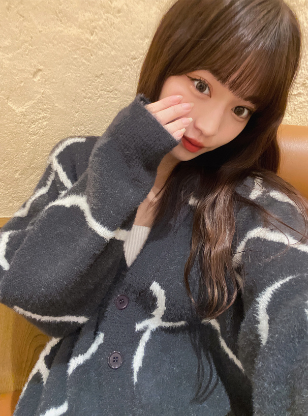 ニュアンス柄フェザーニットロングカーディガン[kz344] | レディース